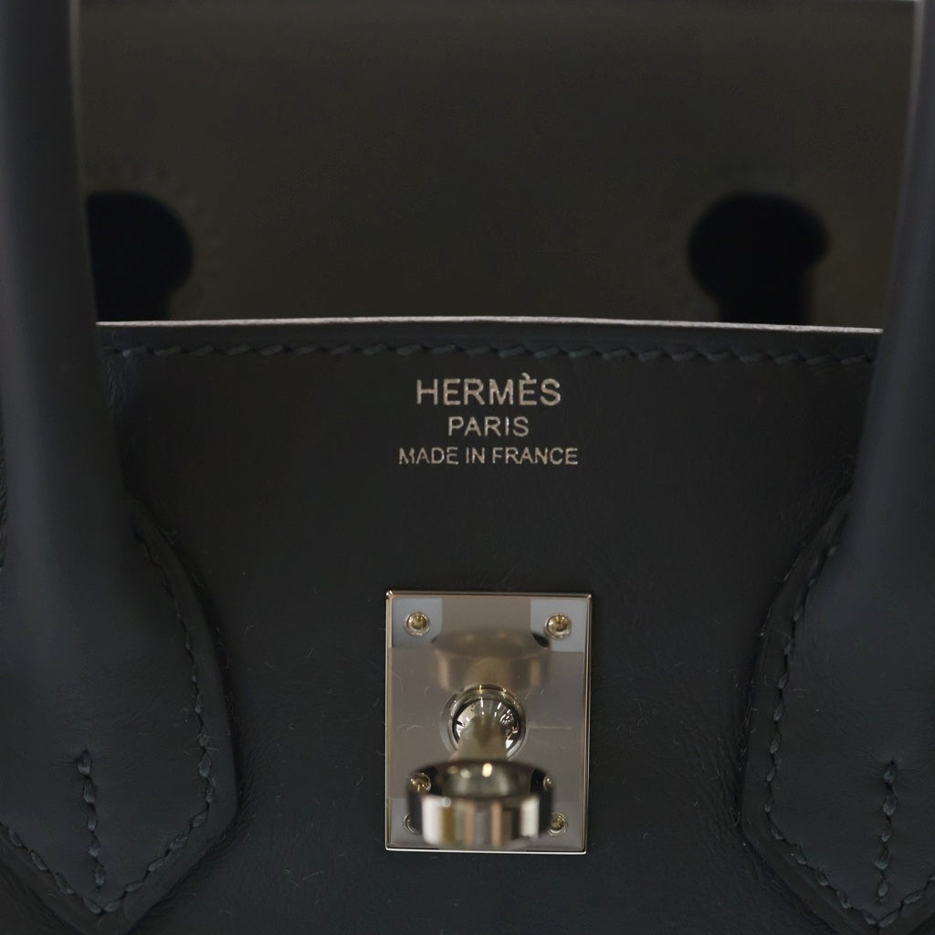 HERMES(エルメス) バーキン25 グリミスティ スイフト レザー ハンドバッグ シルバー金具 グレー G刻印 レディース