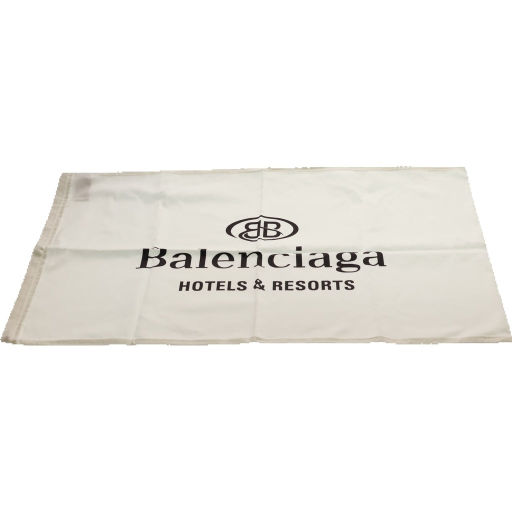 BALENCIAGA(バレンシアガ) ホテルズアンドリゾーツ ロゴ コットン ピローカバー 枕カバー ホワイト