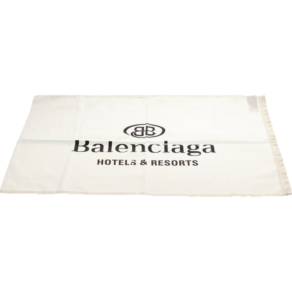 BALENCIAGA(バレンシアガ) ホテルズアンドリゾーツ ロゴ コットン ピローカバー 枕カバー ホワイト レディース