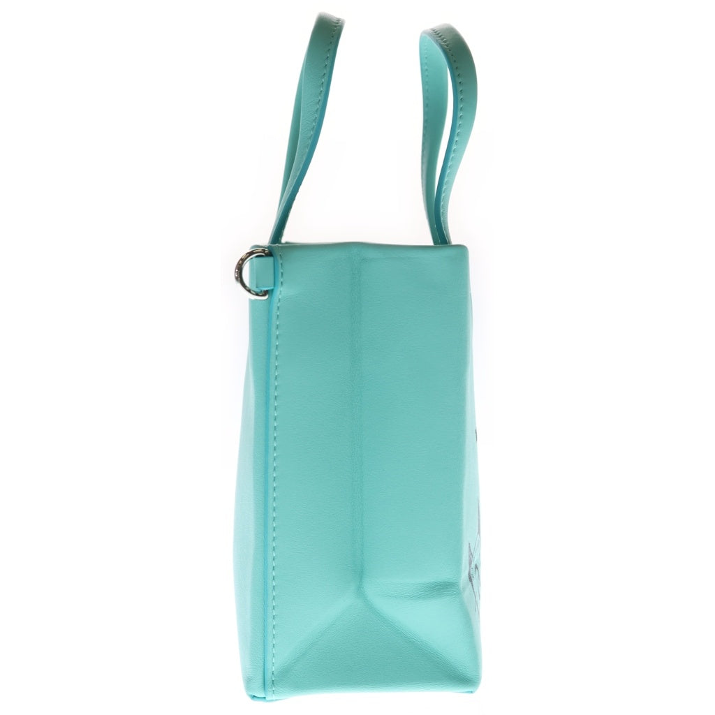 TIFFANY & Co.(ティファニー) ショッピングトートバッグ ミニ ショルダーバッグ ティファニーブルー カーフレザー 68902048 シルバー金具 レディース