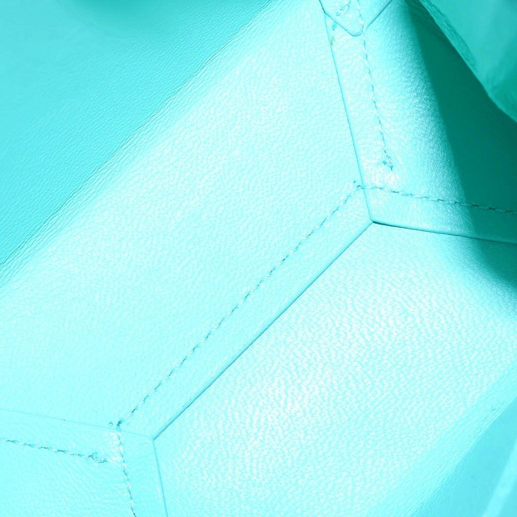 TIFFANY & Co.(ティファニー) ショッピングトートバッグ ミニ ショルダーバッグ ティファニーブルー カーフレザー 68902048 シルバー金具 レディース
