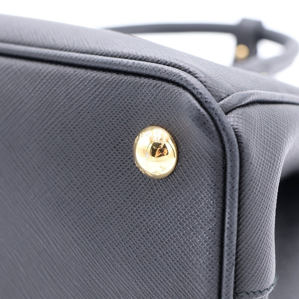 PRADA(プラダ) ガレリア スモール 2WAYハンドバッグ ショルダーバッグ ブラック サフィアーノレザー 1BA896 ゴールド金具 レディース
