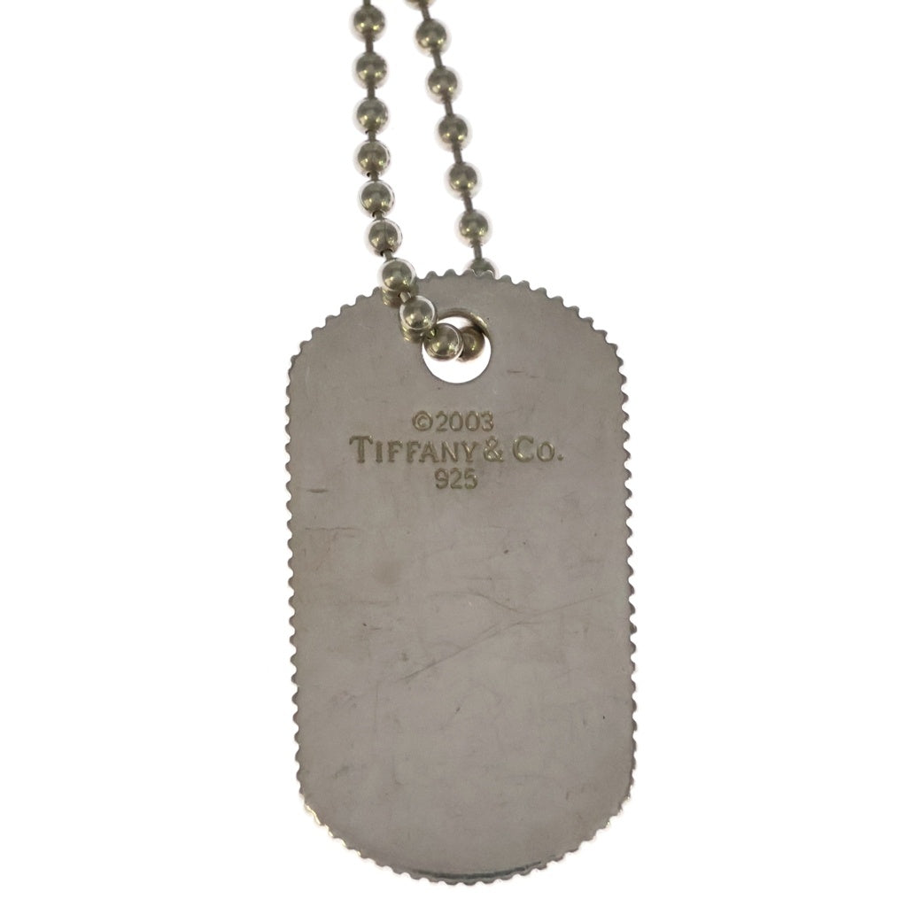 TIFFANY & Co.(ティファニー) ドッグタグ ネックレス ボールチェーン SV925 シルバー レディース