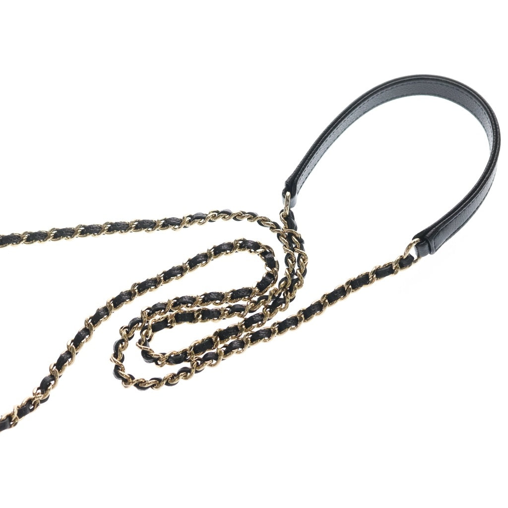 CHANEL(シャネル) マトラッセ フォンケース チェーンショルダーバッグ ミニバッグ ブラック キャビアスキン AP2916 ゴールド金具 レディース