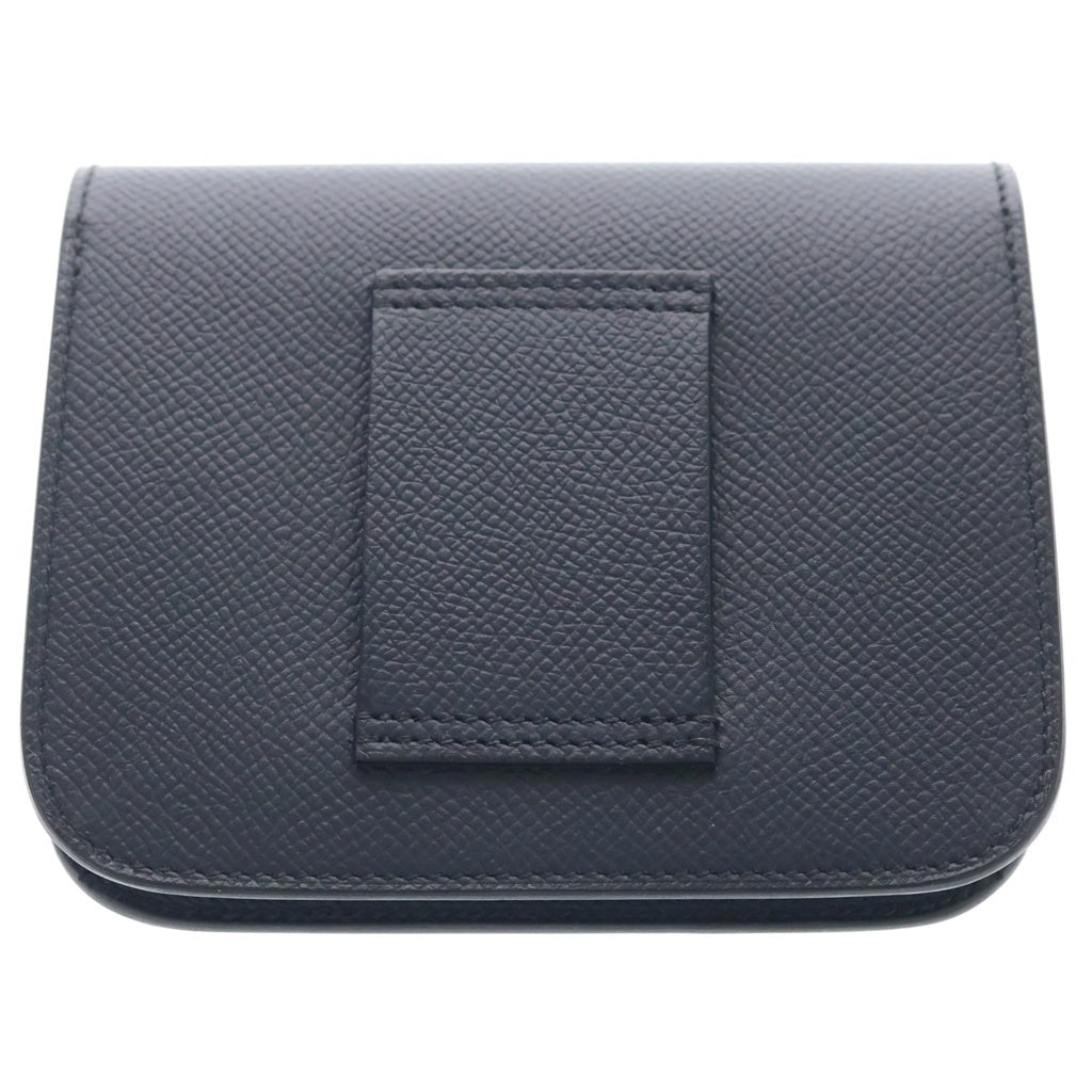 HERMES(エルメス) コンスタンススリム エプソン ゴールド金具 ポーチ 財布 コンパクトウォレット B刻印 ネイビー レディース