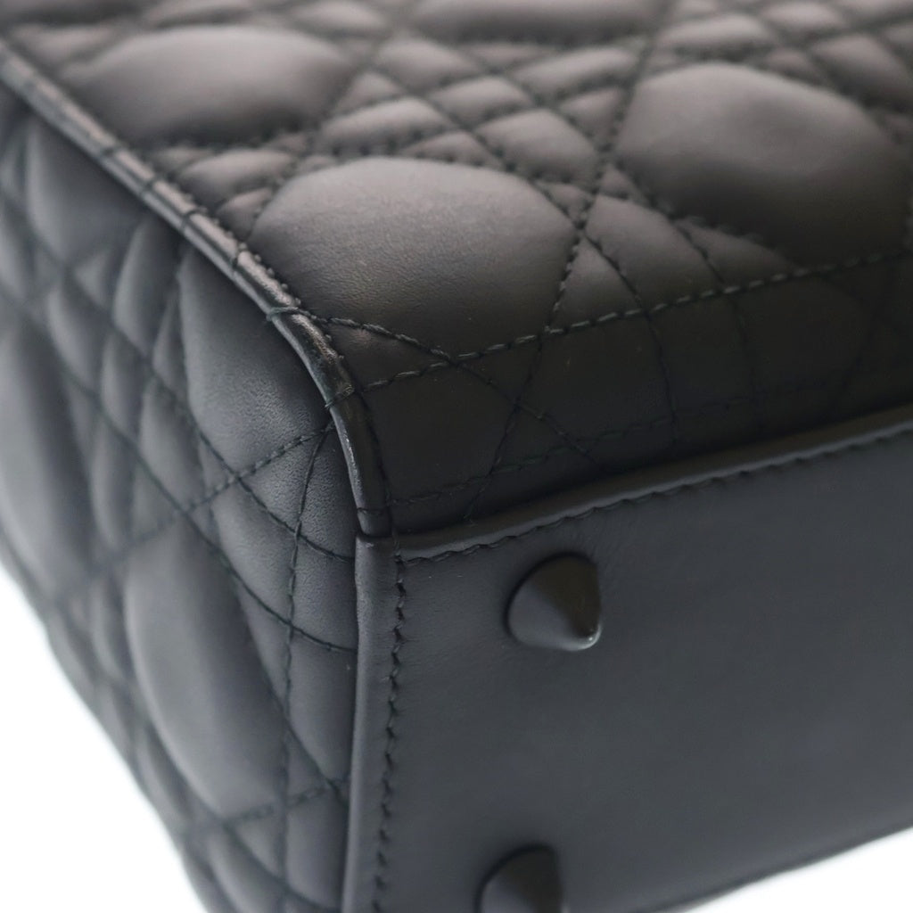 DIOR(ディオール) My ABCDior レディディオール スモール カナージュ ラムスキン ウルトラマット レザー 2WAY ハンド ショルダーバッグ ブラック レディース
