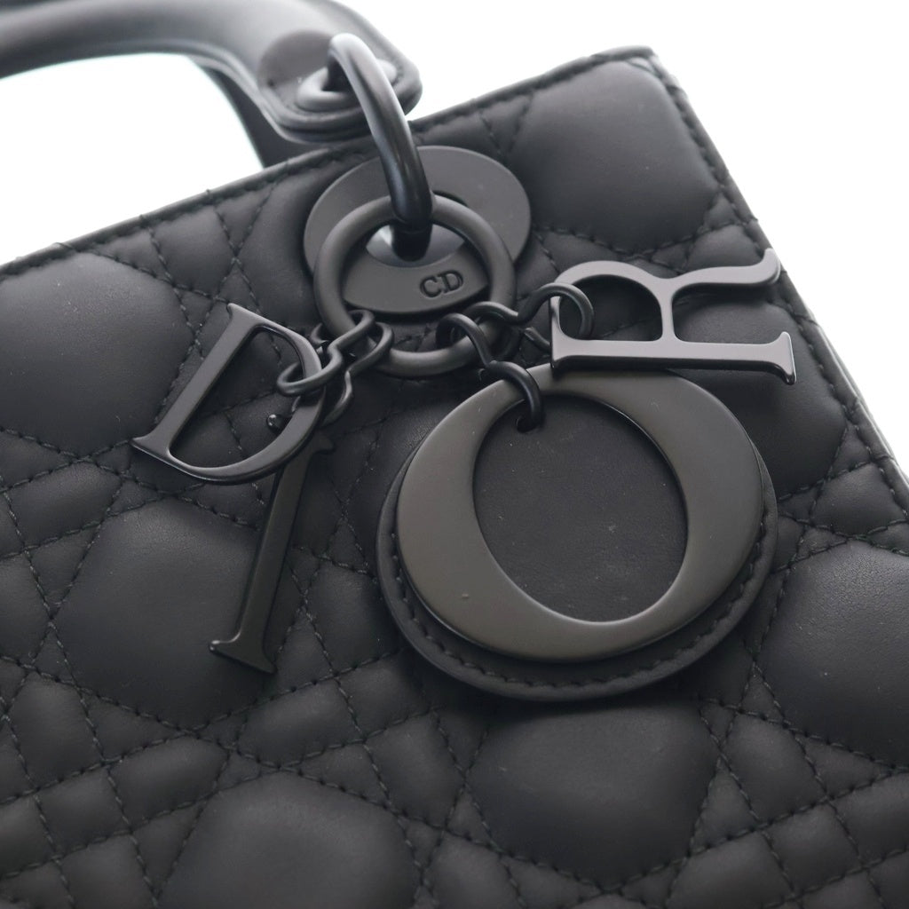 DIOR(ディオール) My ABCDior レディディオール スモール カナージュ ラムスキン ウルトラマット レザー 2WAY ハンド ショルダーバッグ ブラック レディース