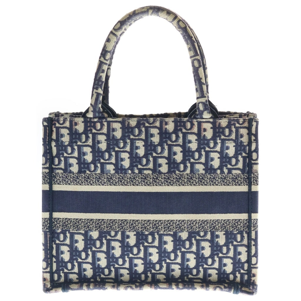 Christian Dior(クリスチャンディオール) オブリーク ブックトート スモール キャンバス ハンドバッグ トートバッグ ネイビー レディース