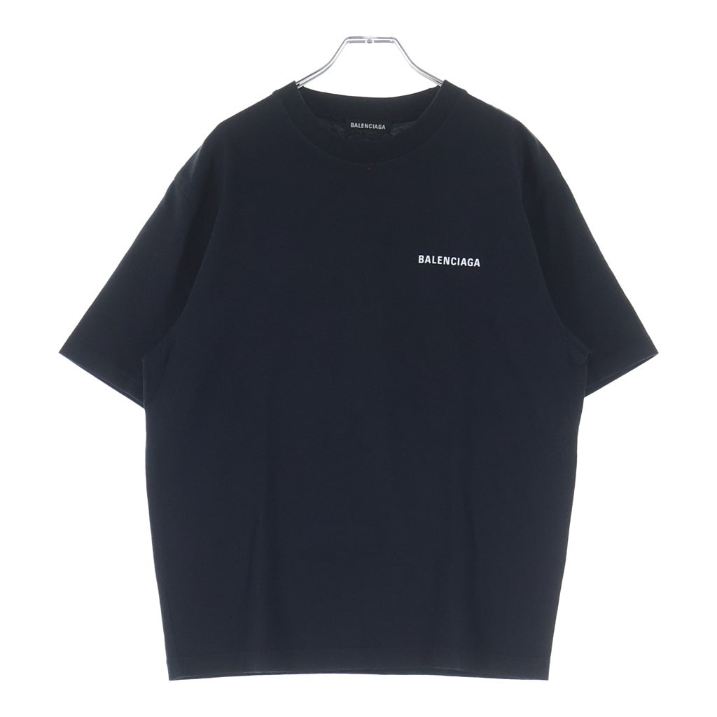 BALENCIAGA(バレンシアガ) 21SS UNISEX LOGO T-SHIRT ロゴプリント 半袖Tシャツ カットソー ブラック 612966 TIVG5