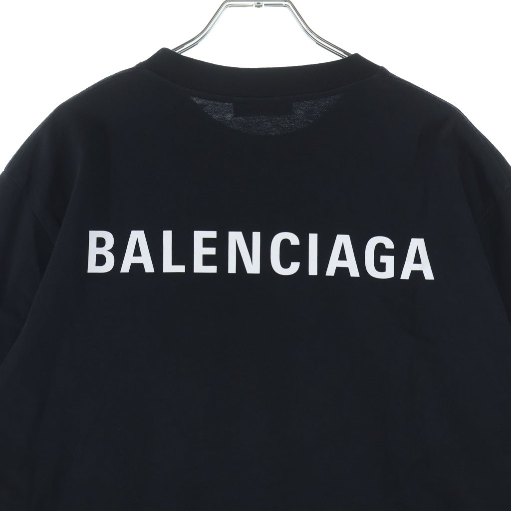 BALENCIAGA(バレンシアガ) 21SS UNISEX LOGO T-SHIRT ロゴプリント 半袖Tシャツ カットソー ブラック 612966 TIVG5