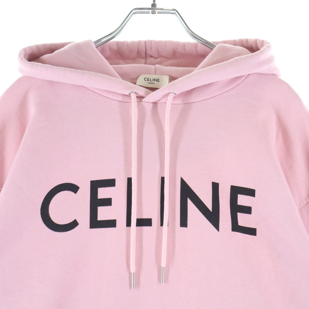 CELINE(セリーヌ) 21AW フロントロゴプリント プルオーバーパーカー フーディー ピンク 2Y369052H