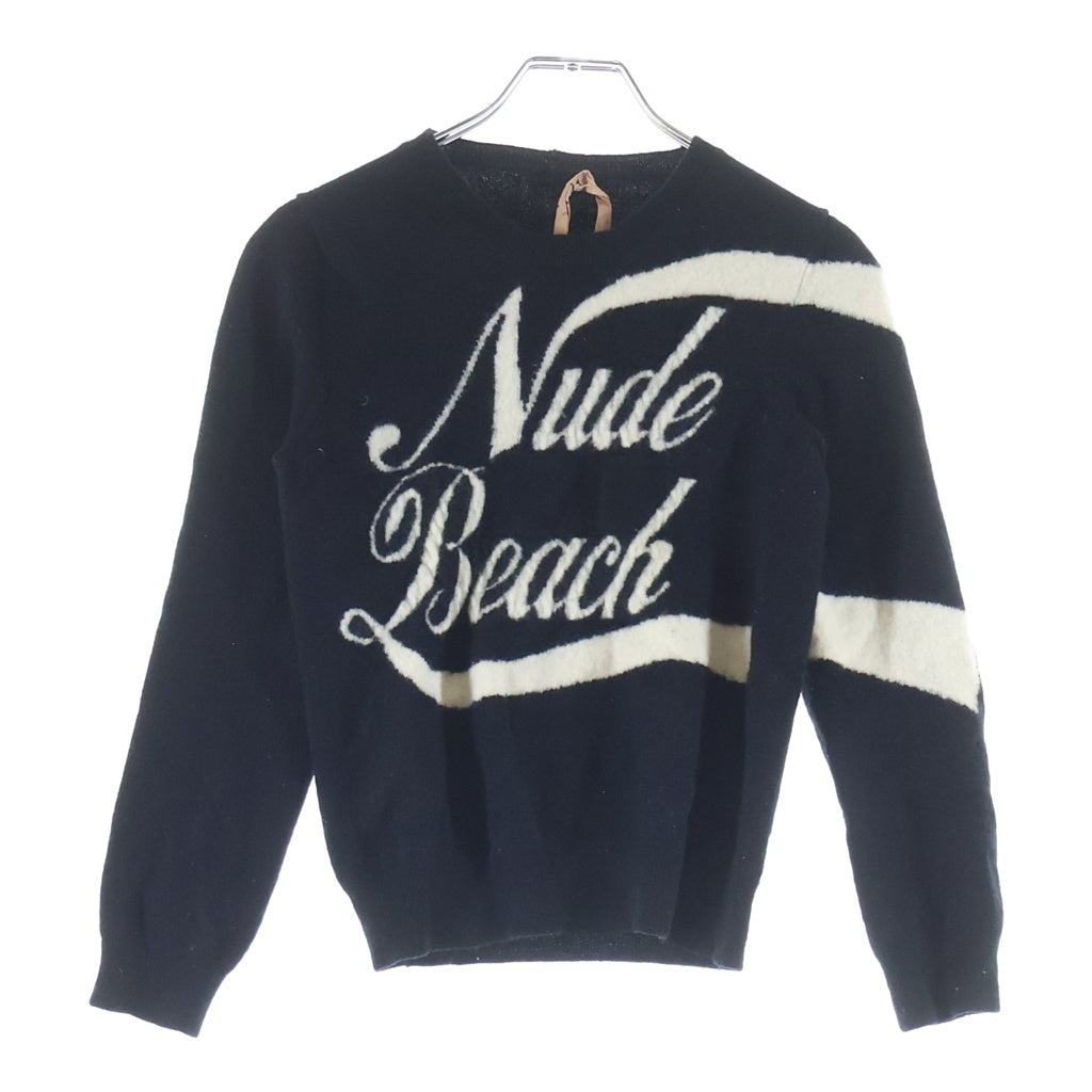 N21 numero ventuno(ヌメロ ヴェントゥーノ) フロント柄ニット ブラック #12A レディース