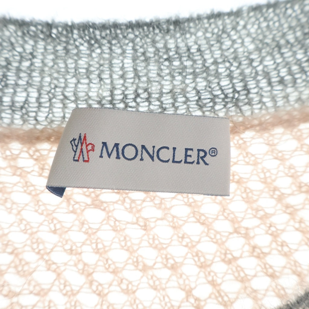 MONCLER(モンクレール) GIROCOLLO ジロコッロ ウール モヘヤブレンド 長袖ニット セーター バイカラー ピンク/グレー F20939C74250 A9441 レディース