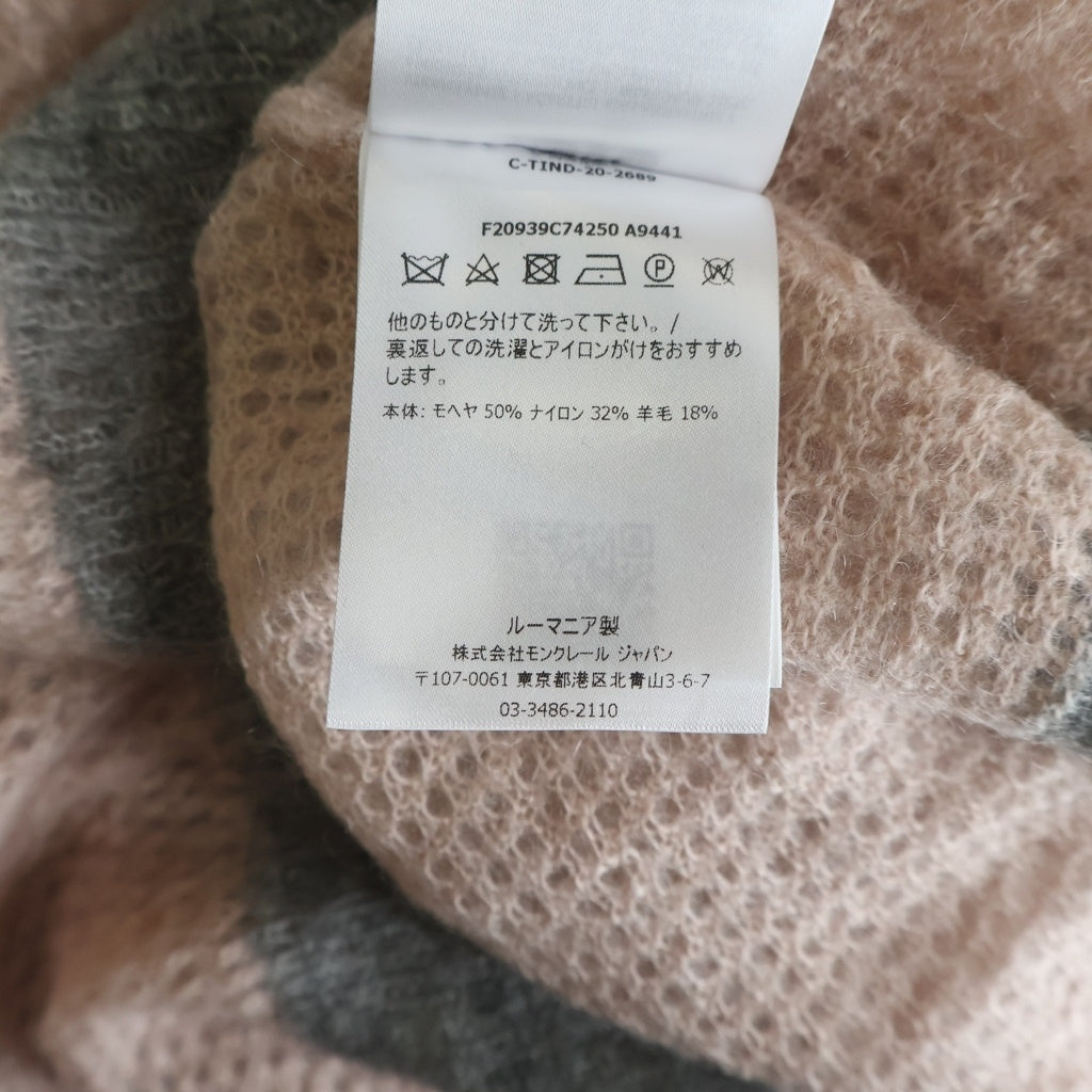 MONCLER(モンクレール) GIROCOLLO ジロコッロ ウール モヘヤブレンド 長袖ニット セーター バイカラー ピンク/グレー F20939C74250 A9441 レディース