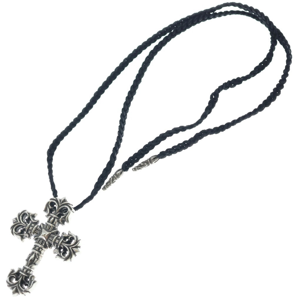 CHROME HEARTS(クロムハーツ) FILIG CROSS SM フィリグリー クロス レザーブレイド ネックレス シルバー