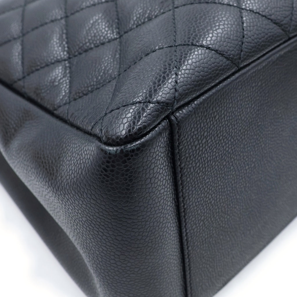 CHANEL(シャネル) ココマーク マトラッセ グランドショッピング キャビアスキン シルバー金具 チェーン トートバッグ ハンドバッグ ブラック レディース