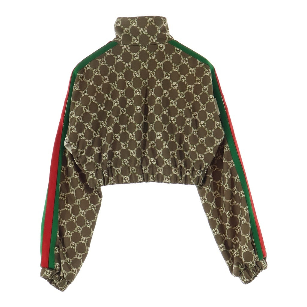 GUCCI(グッチ) インターロッキングG シェリーライン コットン ショート丈 ジップアップ トラックジャケット ブルゾン #XXS ブラウン 671495 レディース