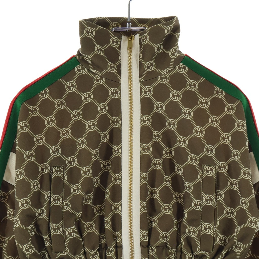 GUCCI(グッチ) インターロッキングG シェリーライン コットン ショート丈 ジップアップ トラックジャケット ブルゾン #XXS ブラウン 671495 レディース