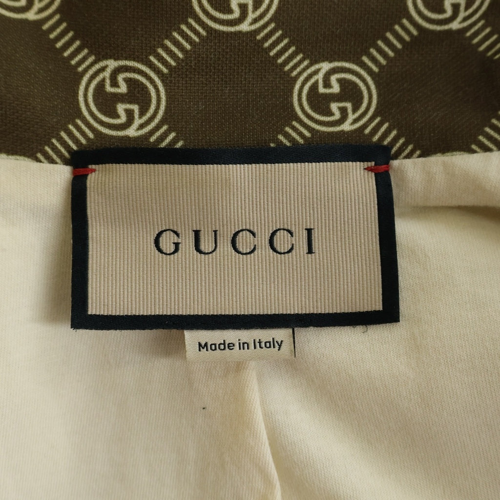GUCCI(グッチ) インターロッキングG シェリーライン コットン ショート丈 ジップアップ トラックジャケット ブルゾン #XXS ブラウン 671495 レディース
