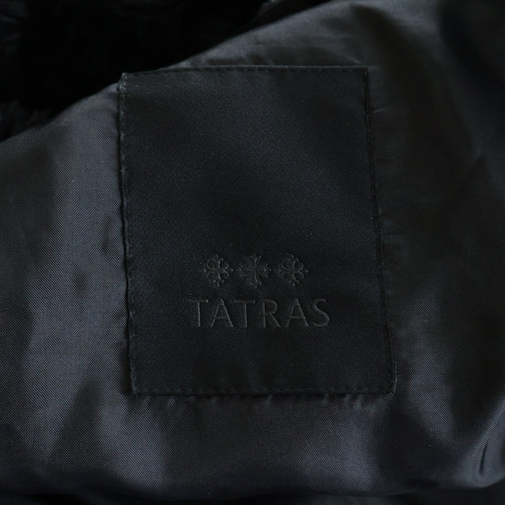 TATRAS(タトラス) YUMOLA ユモラ ロゴ ポリエステル ボアフリースジャケット フェイクファー フーディー パーカー ブルゾン #L ブラック LTAT22A4906 レディース