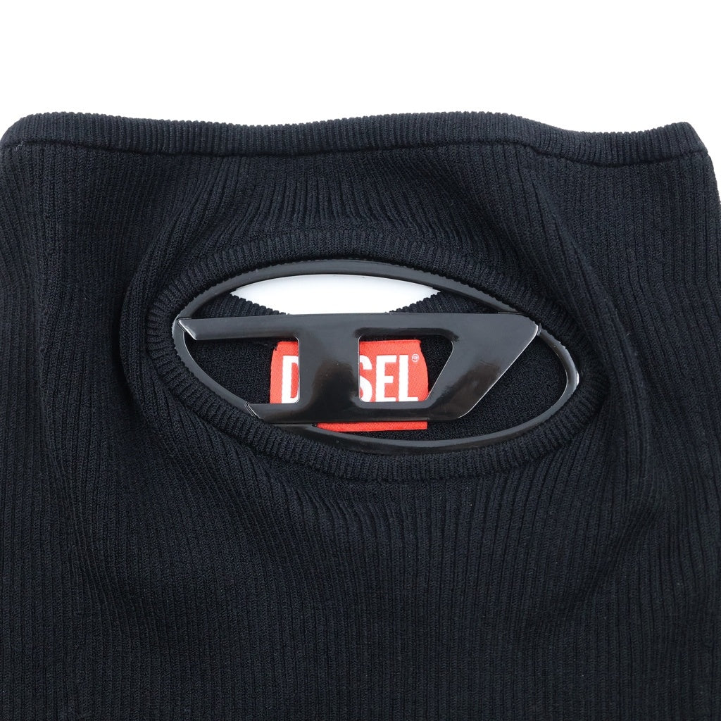 DIESEL(ディーゼル) メタルロゴニット レーヨン×ポリエステル ベアトップ チューブトップ #XS ブラック レディース