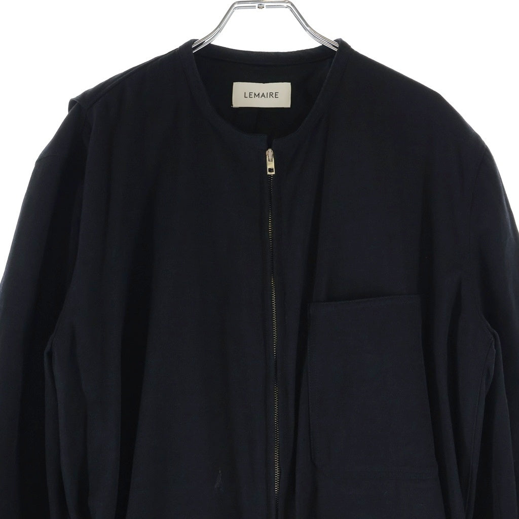 LEMAIRE(ルメール) Jumpsuit ジャンプスーツ オールインワン コットン ジップアップ ギャザー ブラック W204 PA290 LF528