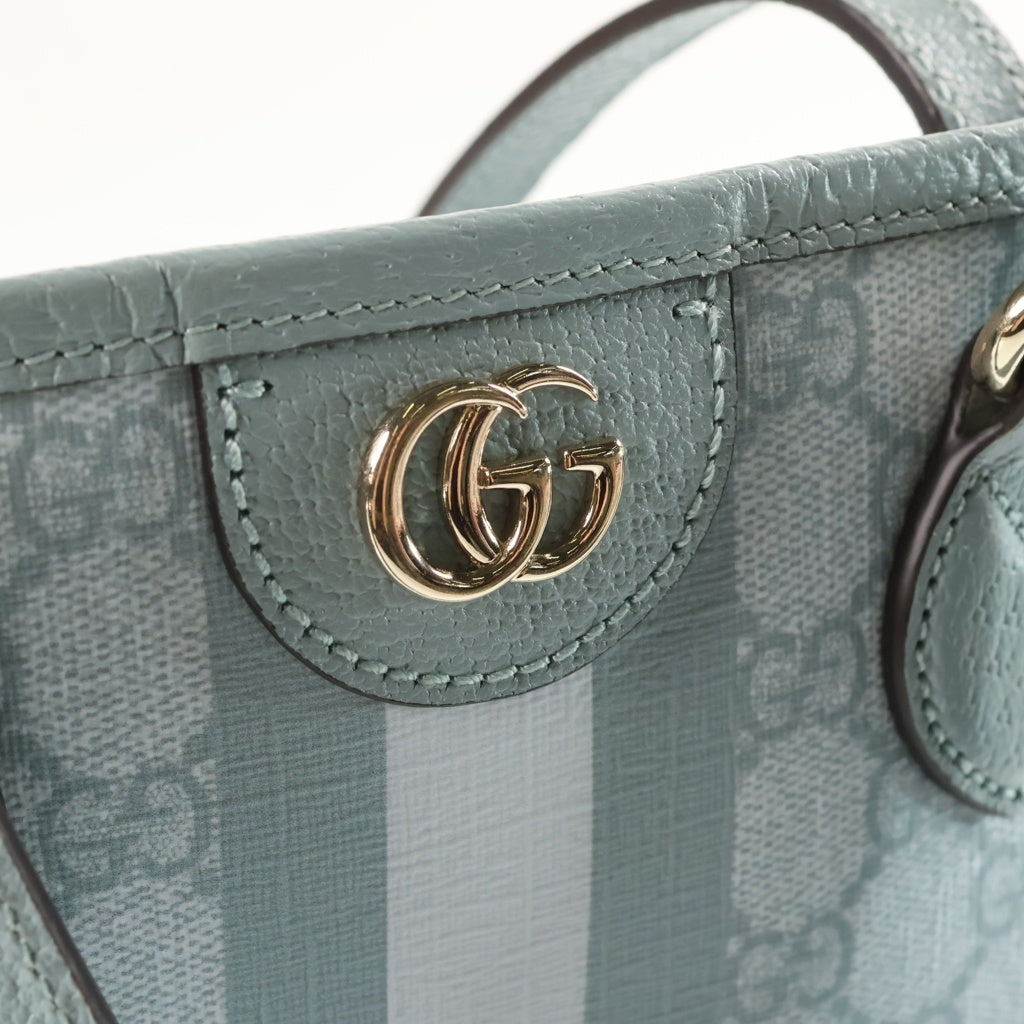GUCCI(グッチ) GGオフィディア 2wayバッグ ハンドバッグ トートバッグ ライトブルー PVCレザー 765043 レディース