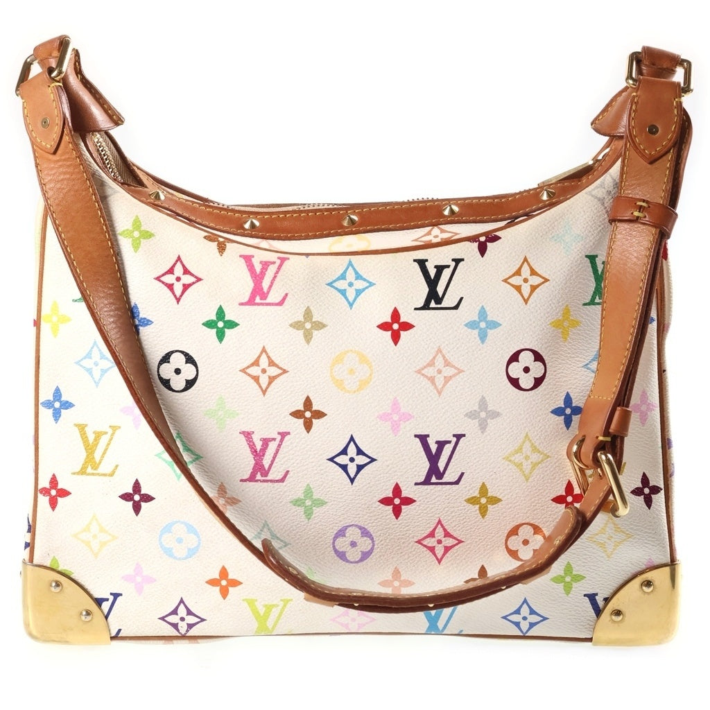 LOUIS VUITTON(ルイヴィトン) モノグラム マルチカラー ブローニュ ショルダーバッグ ホワイト×ブラウン レザー×PVC M92660 ゴールド金具 レディース