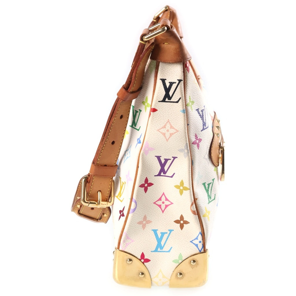 LOUIS VUITTON(ルイヴィトン) モノグラム マルチカラー ブローニュ ショルダーバッグ ホワイト×ブラウン レザー×PVC M92660 ゴールド金具 レディース