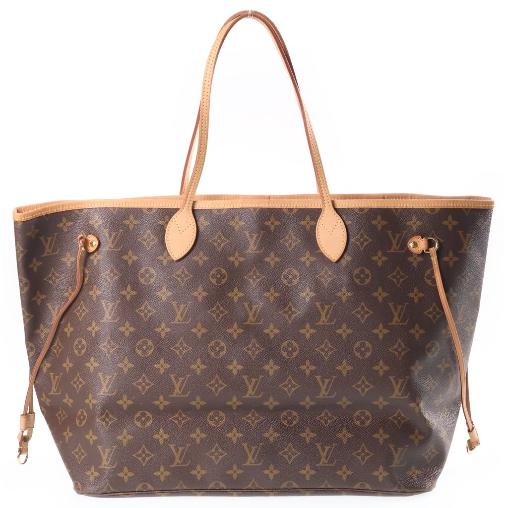 LOUIS VUITTON(ルイヴィトン) モノグラム ネヴァーフルGM トートバッグ ハンドバッグ ブラウン レザー×PVC M40157 ゴールド金具 レディース