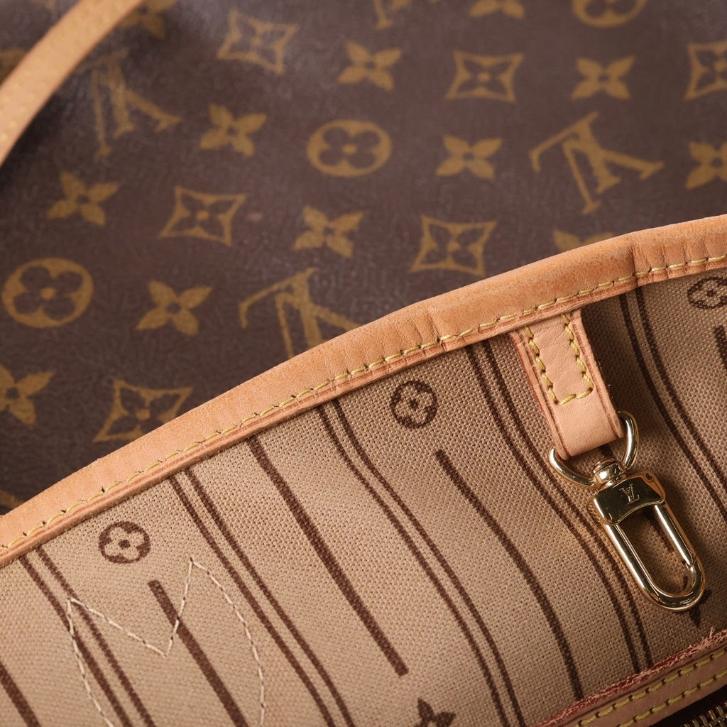 LOUIS VUITTON(ルイヴィトン) モノグラム ネヴァーフルGM トートバッグ ハンドバッグ ブラウン レザー×PVC M40157 ゴールド金具 レディース