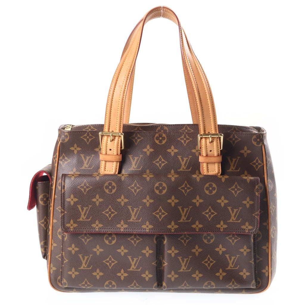 LOUIS VUITTON(ルイヴィトン) モノグラム ミュルティプリシテ ハンドバッグ ブラウン レザー×PVC M51162 ゴールド金具 レディース