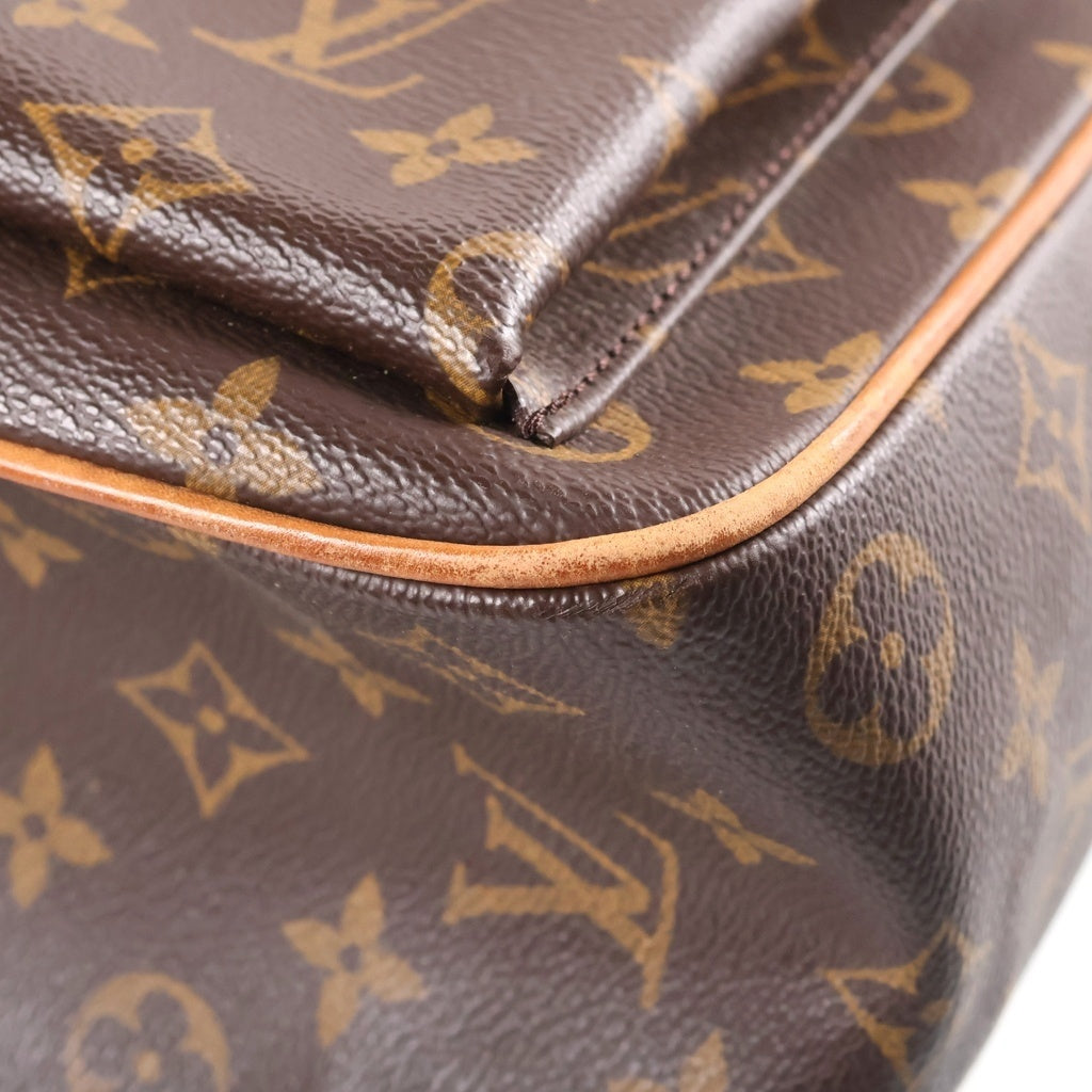 LOUIS VUITTON(ルイヴィトン) モノグラム ミュルティプリシテ ハンドバッグ ブラウン レザー×PVC M51162 ゴールド金具 レディース