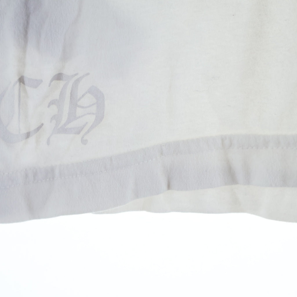 CHROME HEARTS(クロムハーツ) BACK CIRCLE LOGO FLRL L/S TEE バックグラデーション サークルロゴ 袖フローラルプリント長袖Tシャツ カットソー ホワイト レディース