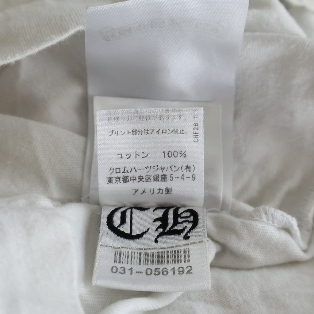 CHROME HEARTS(クロムハーツ) BACK CIRCLE LOGO FLRL L/S TEE バックグラデーション サークルロゴ 袖フローラルプリント長袖Tシャツ カットソー ホワイト レディース