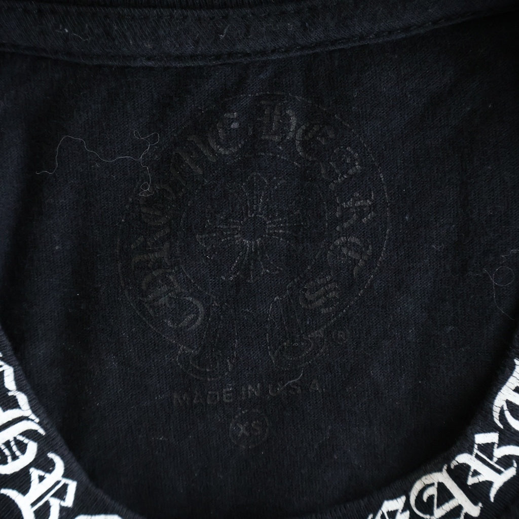 CHROME HEARTS(クロムハーツ) Neck Logo S/S Tee ネックロゴ 半袖プリントTシャツ カットソー コットン ブラック レディース