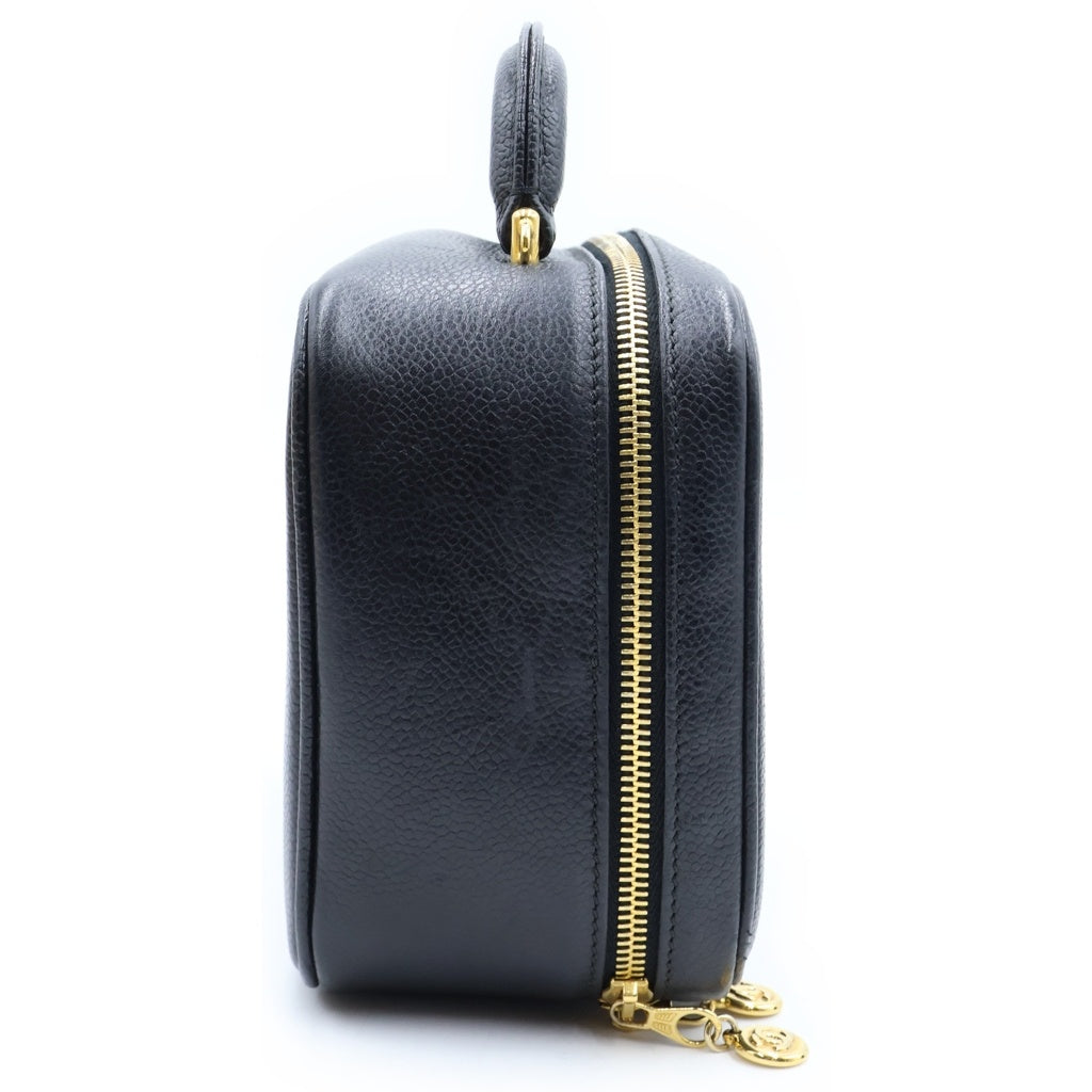 CHANEL(シャネル) ココマーク 2way バニティバッグ ハンドバッグ ブラック キャビアスキン レディース