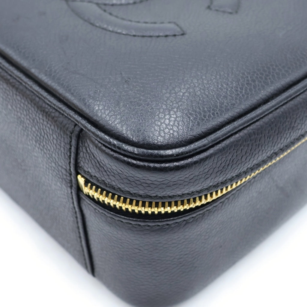 CHANEL(シャネル) ココマーク 2way バニティバッグ ハンドバッグ ブラック キャビアスキン レディース