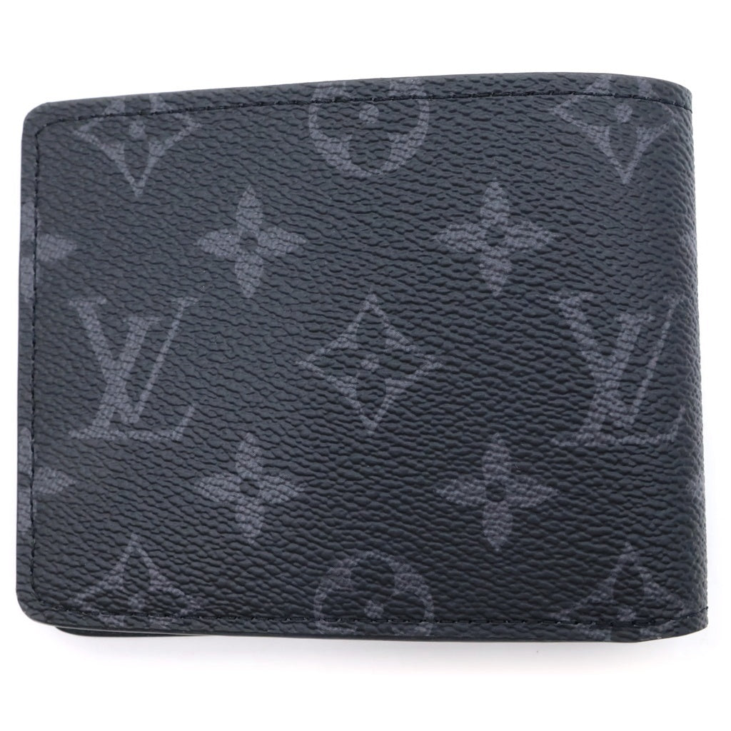 LOUIS VUITTON(ルイヴィトン) モノグラムエクリプス ポルトフォイユミュルティプル 二つ折り財布 ブラック PVCレザー M61695