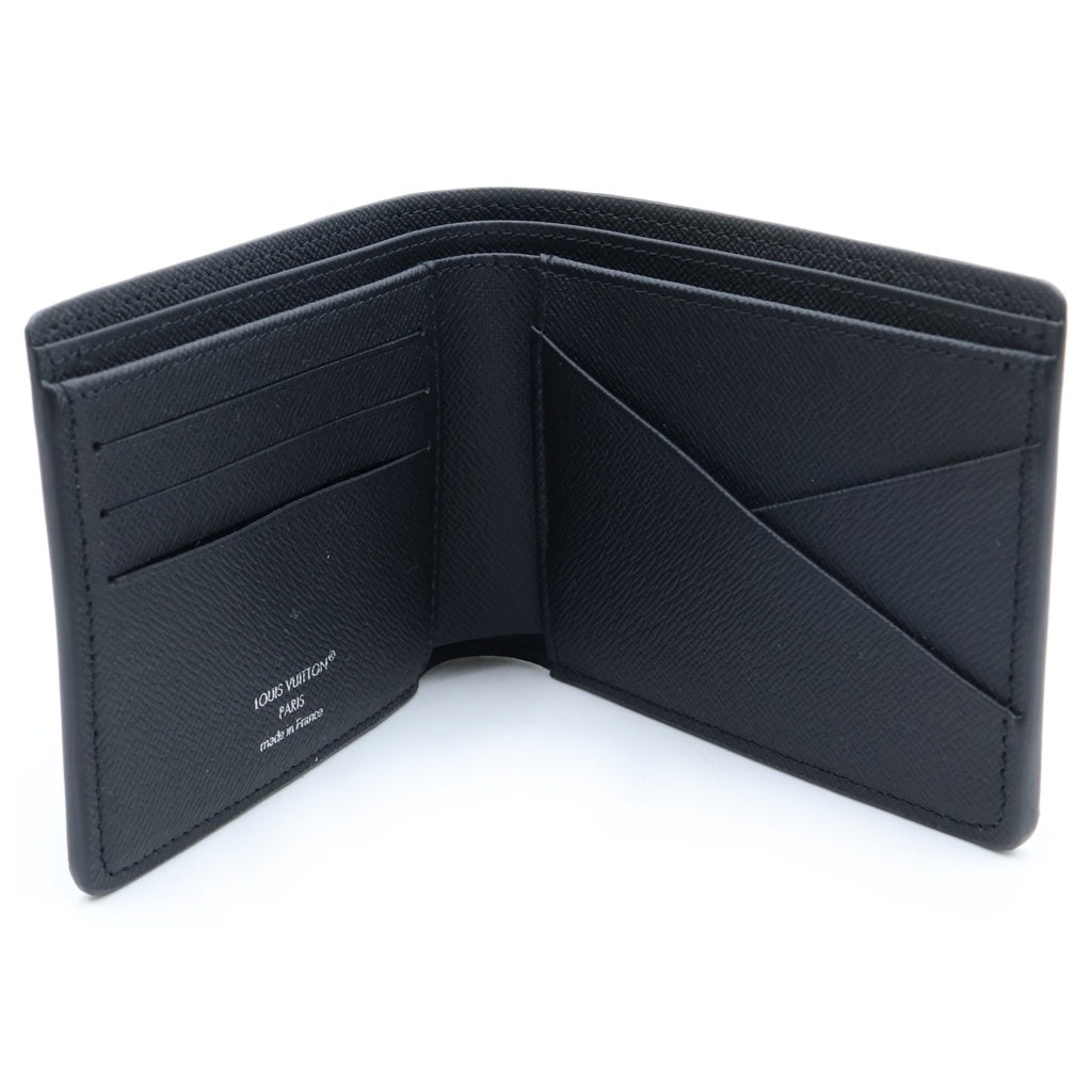 LOUIS VUITTON(ルイヴィトン) モノグラムエクリプス ポルトフォイユミュルティプル 二つ折り財布 ブラック PVCレザー M61695