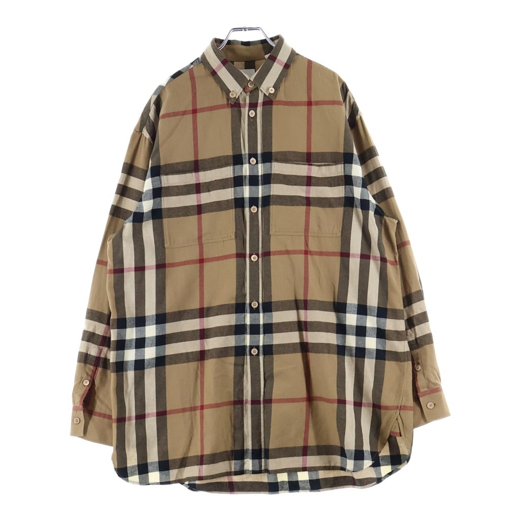 BURBERRY(バーバリー) チェックネルシャツ ブラウス ベージュ×ブラック コットン 4565531