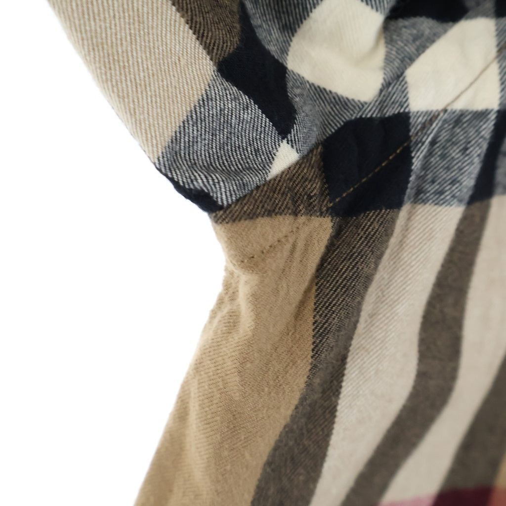 BURBERRY(バーバリー) チェックネルシャツ ブラウス ベージュ×ブラック コットン 4565531