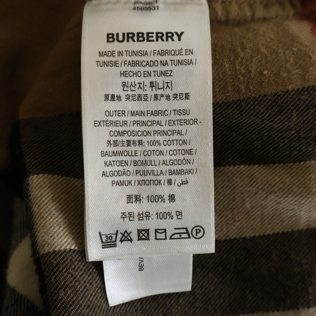 BURBERRY(バーバリー) チェックネルシャツ ブラウス ベージュ×ブラック コットン 4565531