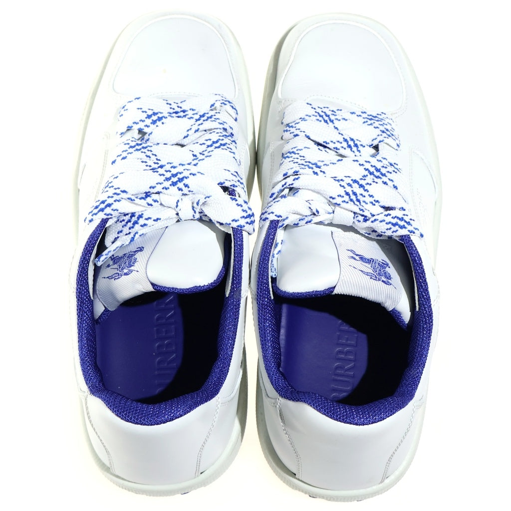 BURBERRY(バーバリー) EKD ローカットスニーカー ホワイト×ブルー レザー ITLE0SH074CAS