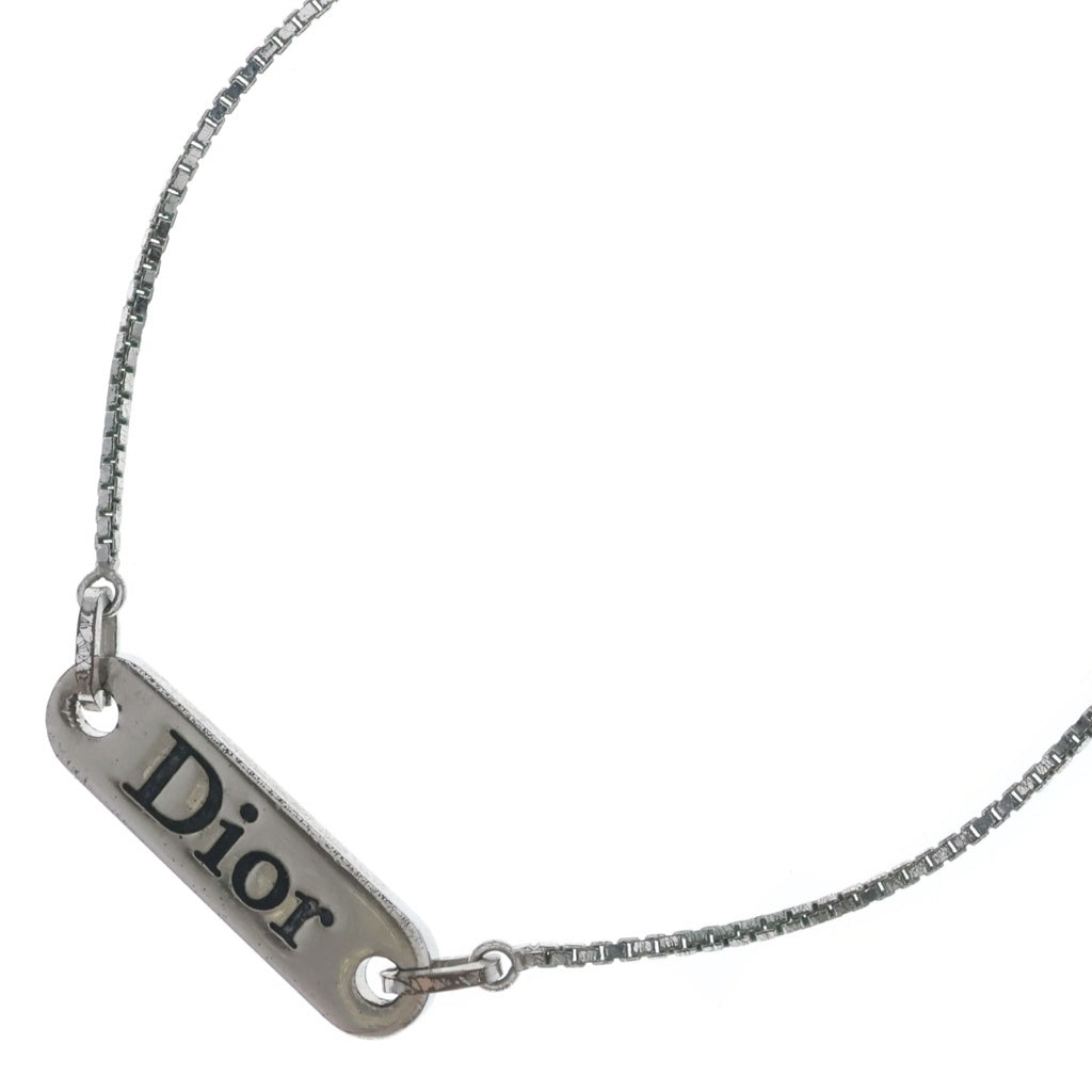 DIOR(ディオール) ロゴプレート チェーン ネックレス シルバー レディース