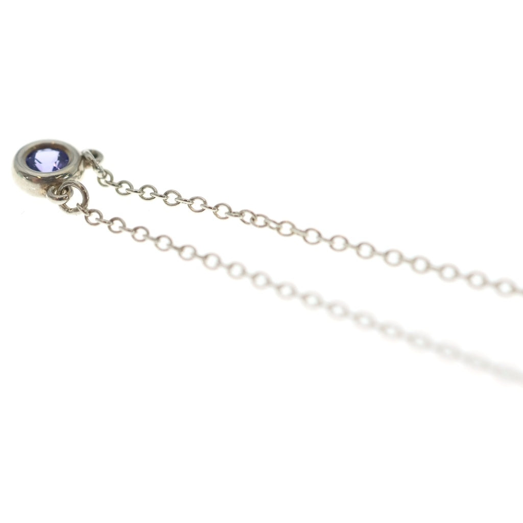TIFFANY & Co.(ティファニー) バイザヤード サファイア ネックレス ペンダント チェーン シルバー×パープル Ag925 レディース