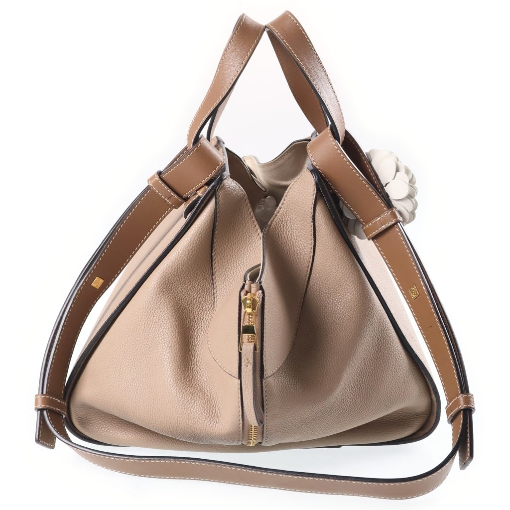 LOEWE(ロエベ) ハンモック スモール トープ 2WAYハンドバッグ ショルダーバッグ ブラウン レザー シルバー金具 レディース