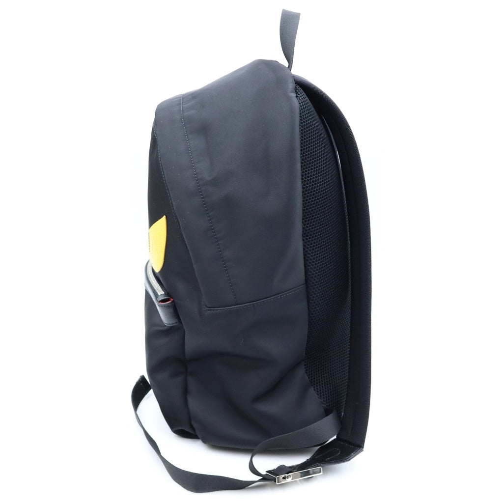 FENDI(フェンディ) バグズ モンスター バックパック リュックサック ナイロン レザー ブラック/イエロー 7VZ012-1CE レディース