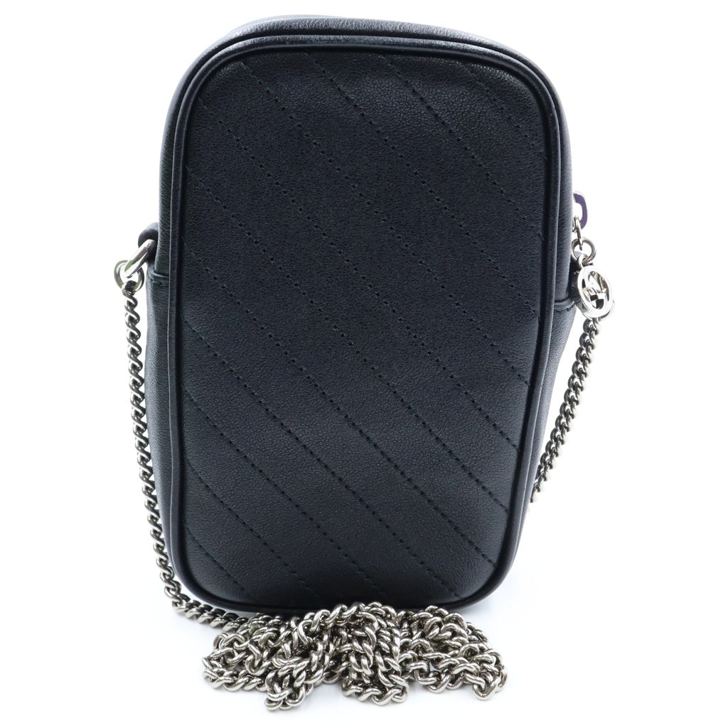 GUCCI(グッチ) ブロンディミニ チェーンショルダーバッグ レザー ブラック 760315 レディース