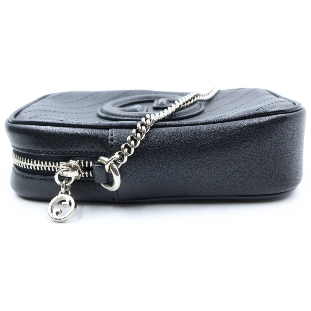 GUCCI(グッチ) ブロンディミニ チェーンショルダーバッグ レザー ブラック 760315 レディース